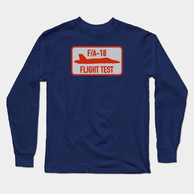 F/A-18 Hornet Flight Test Patch Long Sleeve T-Shirt by TCP